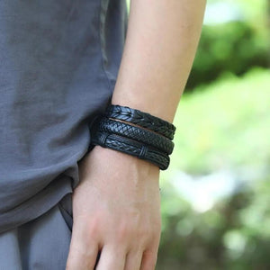 10PCs Leather Cuff Bracelets Vintage Bangle for Women
