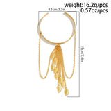 Leaf Charm Arm Bracelet for Women Metal Leaves Tassel Arm Cuff Bangle