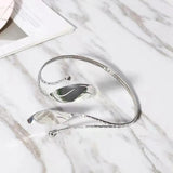 Boho Leaf Charm Upper Arm Cuff Bracelet