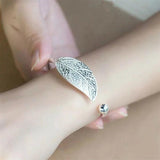 Silver Plated Feather Wings Bangle for Women