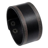 Punk Vintage Brown Leather Wide Bangle Bracelet