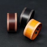Punk Vintage Brown Leather Wide Bangle Bracelet