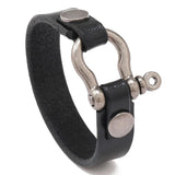 Stainless Steel & Leather Men's Bracelet Customizable