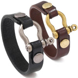 Stainless Steel & Leather Men's Bracelet Customizable