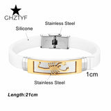Silicone Bracelet Scorpion Charm Stainless Steel Cuff Accessory