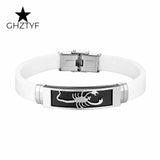 Silicone Bracelet Scorpion Charm Stainless Steel Cuff Accessory