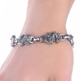 Punk Stainless Steel Wolf Head Bracelet Men Cuff Bracelets