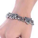 Punk Stainless Steel Wolf Head Bracelet Men Cuff Bracelets