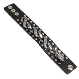 Punk PU Leather Bracelet Wide Wristband for Unisex