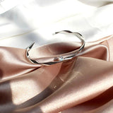 Twisted Women Bracelet: Thin Open Cuff Metal Bangle