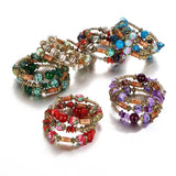 Boho Beaded Cuff Bracelet for Women Natural Stone Adjustable Bangle