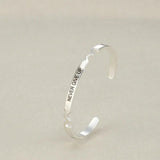 Engraved NEVER GIVE UP Cuff Bracelet Suicide Awareness Jewelry