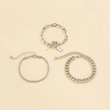Vintage Square Letter Engraving Pendant Bracelet Men Girls Jewelry