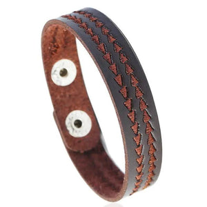 Hippie Punk Vintage Leather Arrow Charm Cuff Bracelet