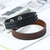 Hippie Punk Vintage Leather Arrow Charm Cuff Bracelet