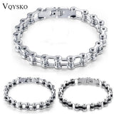Stainless Steel Biker Bracelet Chain Punk Rock Male Bracelet