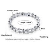 Stainless Steel Biker Bracelet Chain Punk Rock Male Bracelet