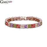 Rose Zircon Flower Bracelet for Women, Graduation Gift