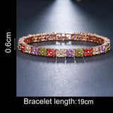 Rose Zircon Flower Bracelet for Women, Graduation Gift