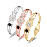 Stainless Steel CZ Bangle Bracelet Wedding Jewelry