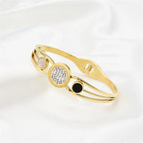 Stainless Steel CZ Bangle Bracelet Wedding Jewelry