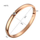 CZ Rose Bangles Stainless Steel Cuff Bracelet Wedding Gift