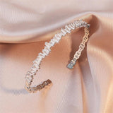 Geometric CZ Chain Bracelet for Women Wedding Party