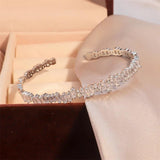 Geometric CZ Chain Bracelet for Women Wedding Party