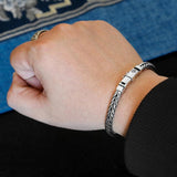 Silver 5mm Hand-woven Bolt Keel Bracelet Men's Personality Student Jewelry