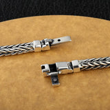 Silver 5mm Hand-woven Bolt Keel Bracelet Men's Personality Student Jewelry