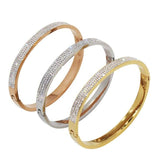 Titanium Steel Zirconia Bangle for Women Cuff Bracelet