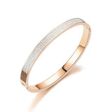 Titanium Steel Zirconia Bangle for Women Cuff Bracelet