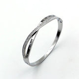 Cross Crystal Steel Bangles Bracelet for Women Roman Numerals Jewelry