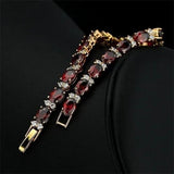 Rhinestone Women's Bracelet Green Red Zircon Chain Jewelry