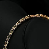 Rhinestone Women's Bracelet Green Red Zircon Chain Jewelry