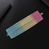 Multicolor Rhinestone Wide Bracelet European and American Style