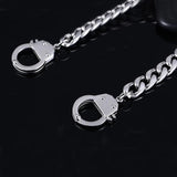 Silver Plated Handcuff Bracelet Chain Link Bangle