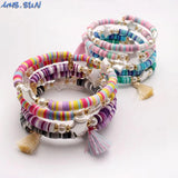 Bohemia Tassel Charm Bracelets Multilayer Bangles For Ladies Party Jewelry