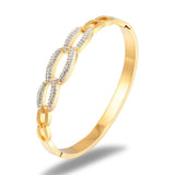 Zircon Chain Shape Bracelet Stainless Steel Bangle Plated Jewelry