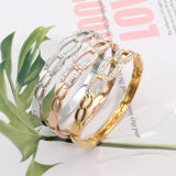Zircon Chain Shape Bracelet Stainless Steel Bangle Plated Jewelry