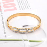 Zircon Chain Shape Bracelet Stainless Steel Bangle Plated Jewelry