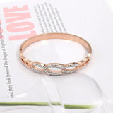 Zircon Chain Shape Bracelet Stainless Steel Bangle Plated Jewelry