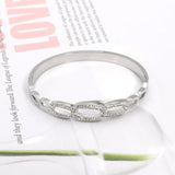 Zircon Chain Shape Bracelet Stainless Steel Bangle Plated Jewelry
