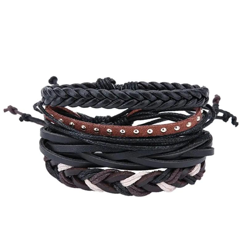 Mens Leather Bracelets Charm Bileklik Pulseiras Boyfriend Girlfriend