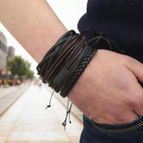 Mens Leather Bracelets Charm Bileklik Pulseiras Boyfriend Girlfriend