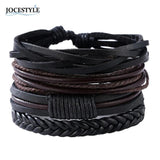Mens Leather Bracelets Charm Bileklik Pulseiras Boyfriend Girlfriend