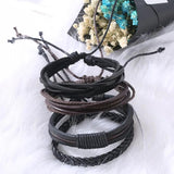 Mens Leather Bracelets Charm Bileklik Pulseiras Boyfriend Girlfriend