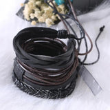 Mens Leather Bracelets Charm Bileklik Pulseiras Boyfriend Girlfriend