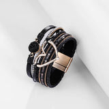 Ethnic Wide Cuff Bohemian Heart Bracelet Punk Rhinestone Bracelets