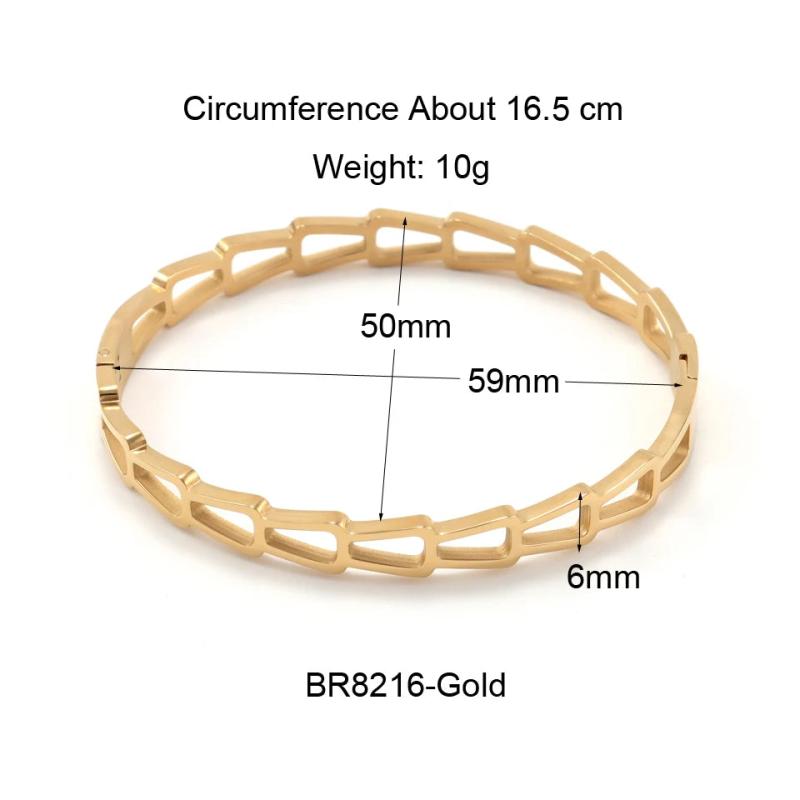 Minimalist Bamboo Joint Bracelets & Bangles 18K Steel Bangle for Women